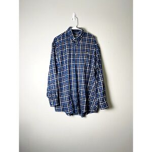 Stinson Shirt Mens Large Wrinkle Free Cotton Blue  Plaid Sleeve‎ Button Up